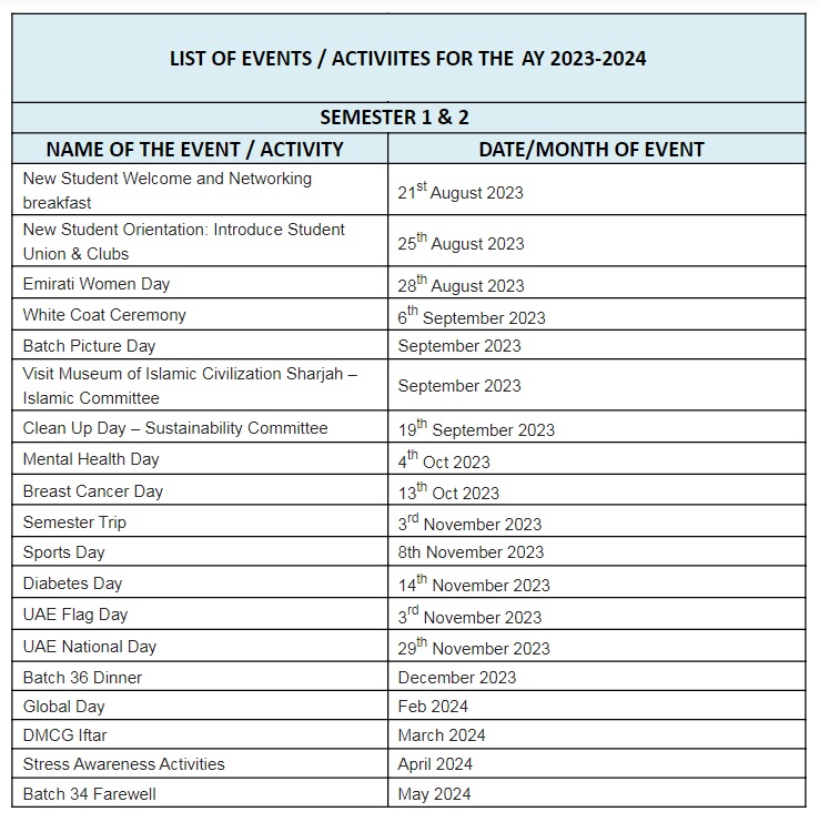 Events Calendar 2023-2024